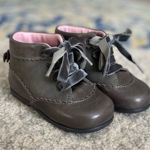Jacadi Baby Girl Leather Booties, Size 21 (5.5 in US)